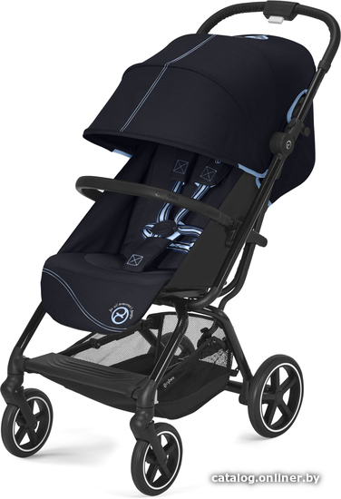 

Коляска прогулочная «книга» Cybex Eezy S+ 2 с дождевиком и бампером (BLK ocean blue)