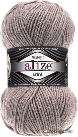 

Пряжа для вязания Alize Superlana midi 541 (170 м, норка)