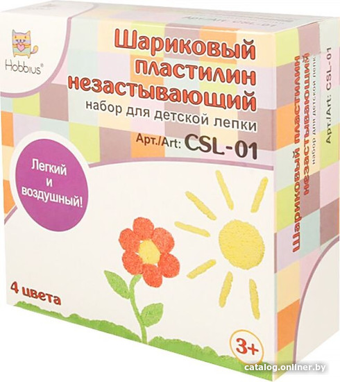 

Пластилин легкий Hobbius Шариковый CSL-01 (105 г, 4 цв)