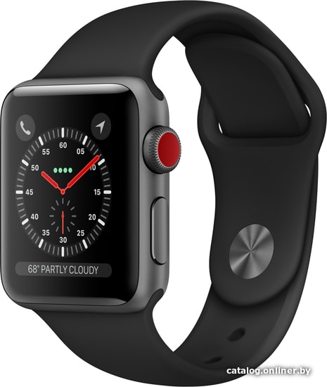 

Умные часы Apple Watch Series 3 LTE 38 мм (алюминий серый космос/черный)