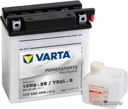 

Мотоциклетный аккумулятор Varta Powersports Freshpack YB5L-B 505 012 003 (5 А·ч)