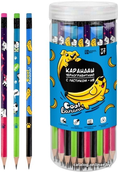 

Простой карандаш Феникс+ Кот, собака, бананы 57470 (1 шт)