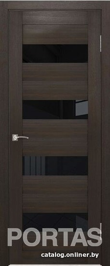

Межкомнатная дверь Portas S23 90x200 (орех шоколад, стекло lacobel черный лак)
