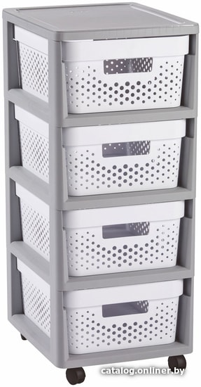 

Комод Curver Infinity 4x10L 231556 (серый/белый)