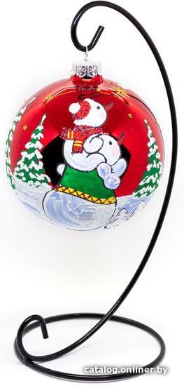 

Елочная игрушка Юрита Снеговики ночью 201025-21 (красный глянец)
