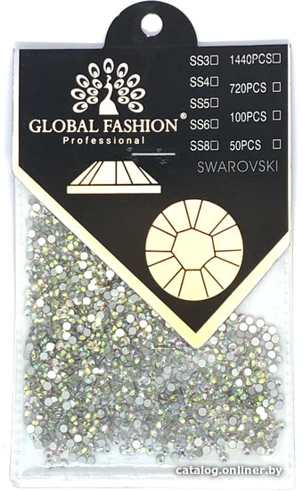 

Наклейки для ногтей Global Fashion Кристалл Svarovski SS8 (хамелеон) 1440 шт