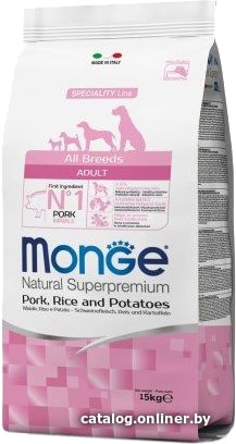 

Сухой корм для собак Monge All Breeds Adult Pork, Rice and Potatoes 2.5 кг