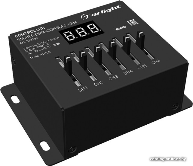 

Контроллер RGB Arlight SMART-DMX-CONSOLE-DIN (5-12V, 6CH, XLR3) 033759