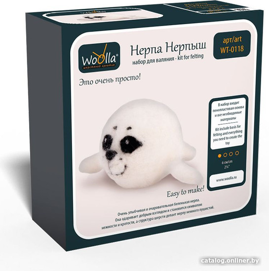 

Набор для создания поделок/игрушек Woolla WT-0118 Нерпа Нерпыш набор для валяния