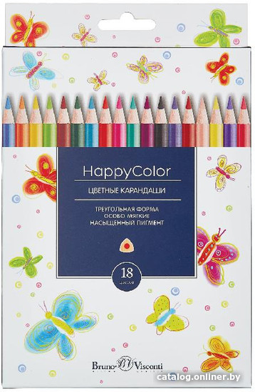 

Набор цветных карандашей Bruno Visconti Happycolor 30-0052 (18 цветов)