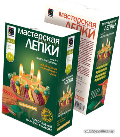 

Набор для лепки Фантазер Мастерская лепки глиняная свеча Фантастическое трио 217024