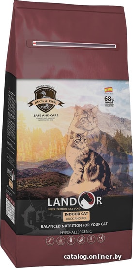 

Сухой корм для кошек Landor Adult Indoor Cat Duck with Rice 10 кг