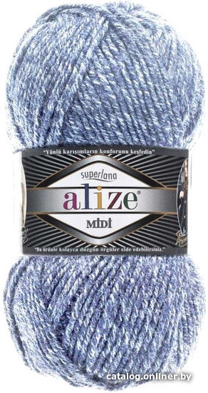 

Пряжа для вязания Alize Superlana midi 806 (170 м, светлый джинс меланж)