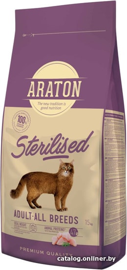 

Сухой корм для кошек Araton Adult Sterilised 15 кг