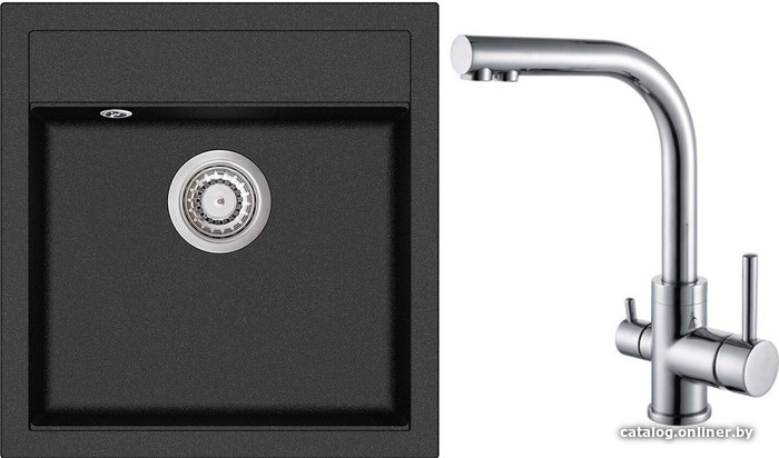 

Кухонная мойка Aquasanita Tesa SQT100W + Akvaduo 2663 (графит 222/хром 001)