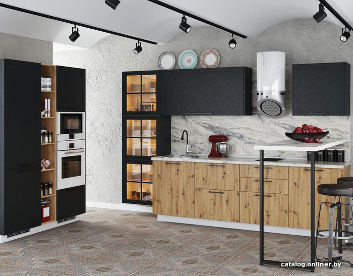 

Готовая кухня МК Стиль Loft 2.5x2.0 м (камень темный/дуб артисан)