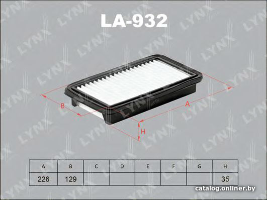 

Воздушный фильтр LynxAuto LA932