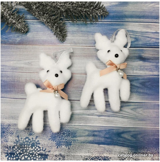 

Елочная игрушка Серпантин Оленёнок с бантом 2 шт 916-0301