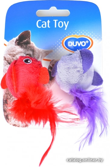 

Игрушка для кошек Duvo Plus Плюшевые птицы с перьями с кошачьей мятой 1717027/DV