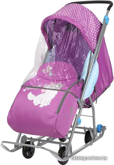 

Санки-коляска Nika Baby 1 DB1/1 Disney (кошечка Мари, орхидея)