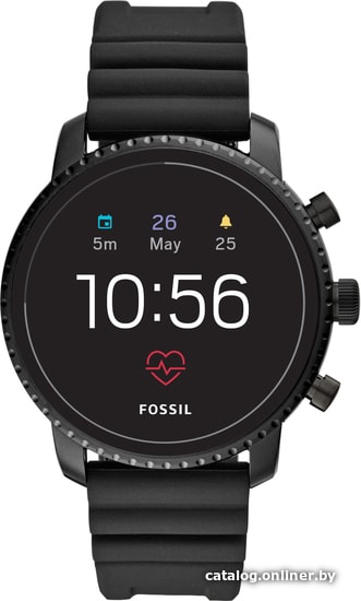 

Умные часы Fossil Gen 4 Explorist HR (черный силикон)