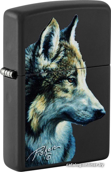 

Зажигалка Zippo Linda Picken Wolf Head Black Matte 48598