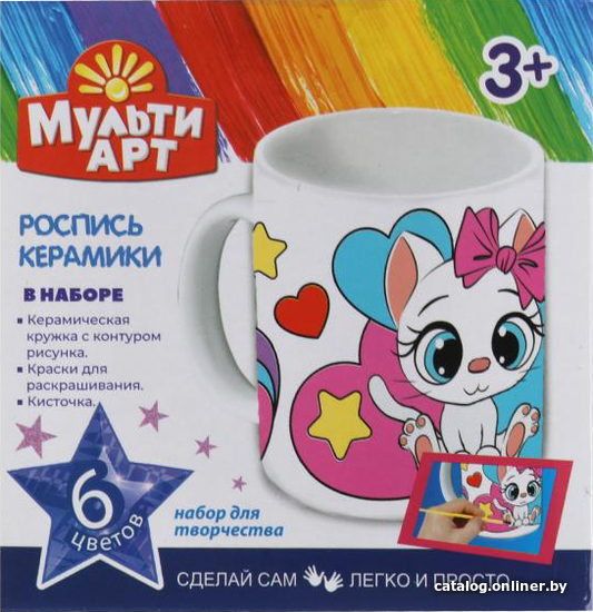 

Набор для создания поделок/игрушек MultiArt Кружка Для Росписи MUG-MAKITTY