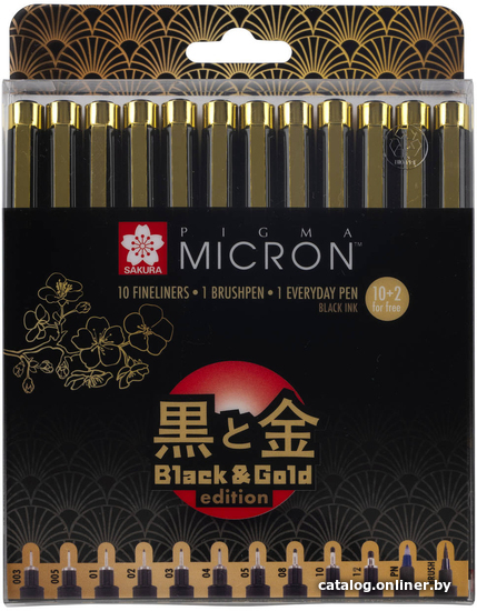 

Набор линеров Sakura Pen Pigma Micron Black & Gold POXSDKB12YOS (12 шт)