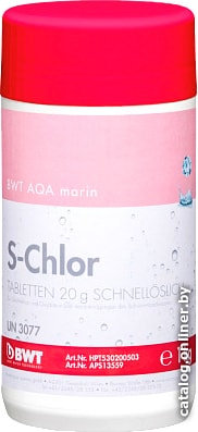 

Химия для бассейна BWT Таблетки для дезинфекции AQA marin s-chlor 20 г 1 кг