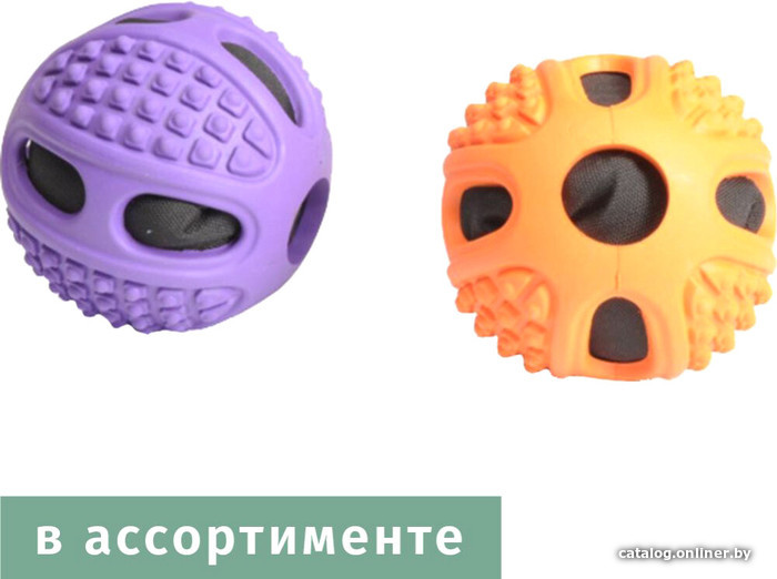 

Игрушка для собак Camon Мячик из резины с набивкой и пищалкой AD061/B