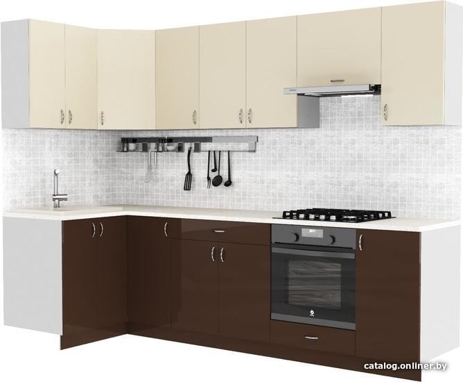 

Готовая кухня Сивирин-Компани Клео глосc 1.2х2.8 (коричневый глянец\ваниль глянец)