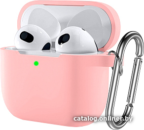 

Чехол LifeStyle для AirPods 3 (с карабином, розовый)