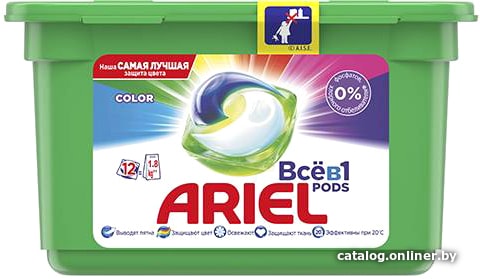 

Капсулы для стирки Ariel Все в 1 Pods Color (12 шт)