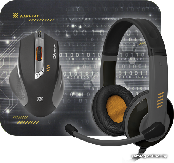 

Мышь с ковриком + наушники Defender Warhead MPH-1500