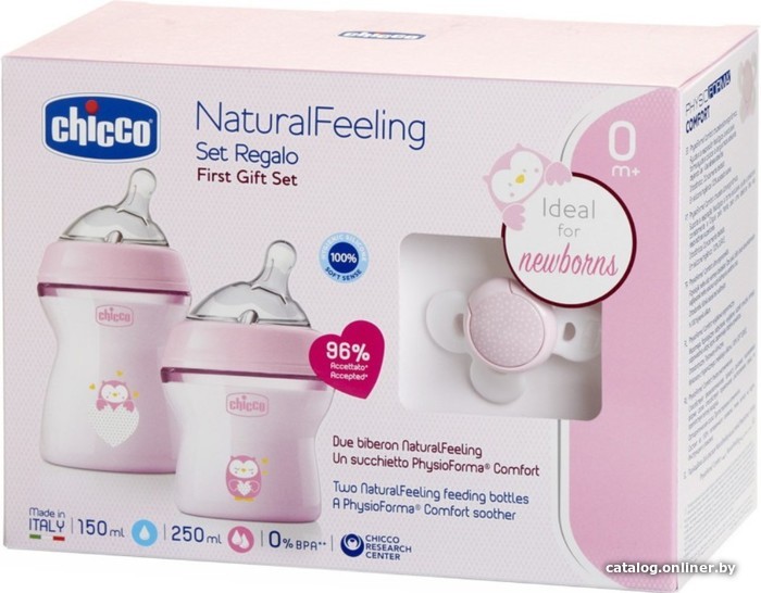 

Набор бутылочек для кормления Chicco Natural Feeling 00081311600000 (розовый)