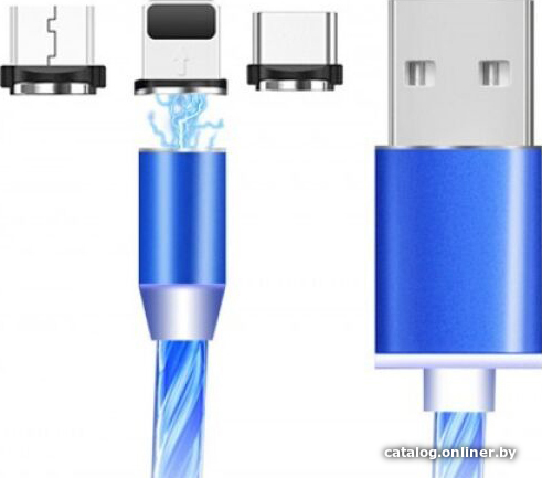 

Кабель Sipl KK21S USB Type A - USB Type C/MicroUSB/Lightning (1 м, синий)