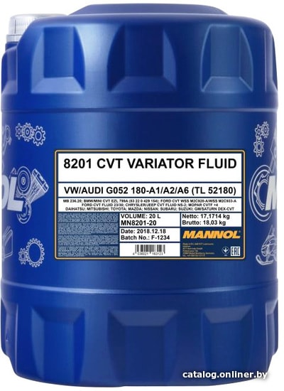 

Трансмиссионное масло Mannol CVT Variator Fluid 20л