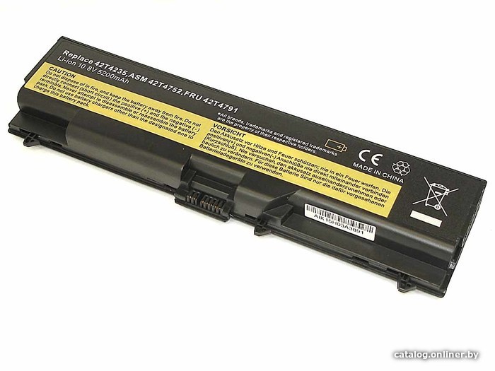 

Аккумуляторы для ноутбуков RageX Lenovo ThinkPad T410 (42T4235), 10.8В, 5200мАч, черный