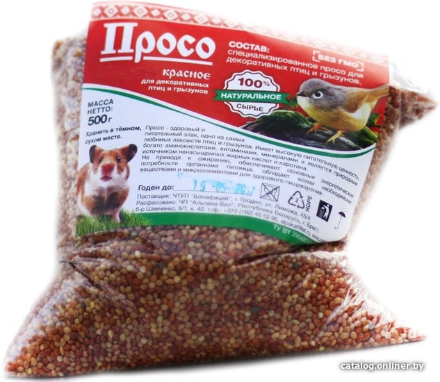 

Корм для птиц Dr.Hvostoff Просо красное 0,5 кг