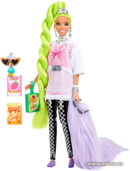 

Кукла Barbie Экстра с зелеными неоновыми волосами HDJ44