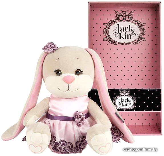 

Классическая игрушка Jack&Lin Зайка в вечернем розовом платье JL-022003-25