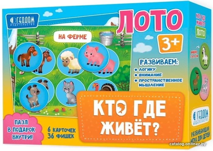 

Развивающая игра ГеоДом Лото Кто где живет