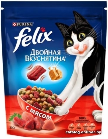 

Сухой корм для кошек Felix Двойная вкуснятина с мясом 300 г