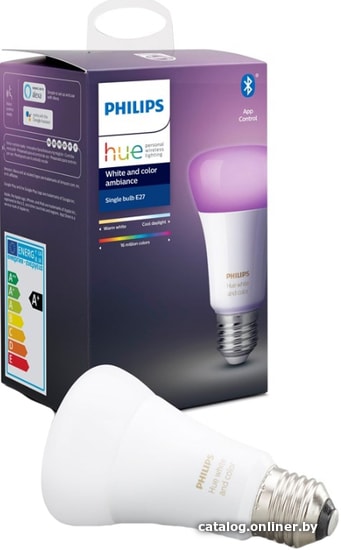 

Светодиодная лампочка Philips Hue Color E27 Richer Colors 9 Вт 6500 К