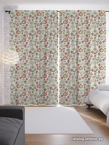 

Комплект штор JoyArty Красочные новогодние шары 1.45x2.65 м p_66758_145x265 (2 шт)