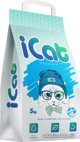 

Наполнитель для туалета iCat впитывающий антибактериальный 5 кг