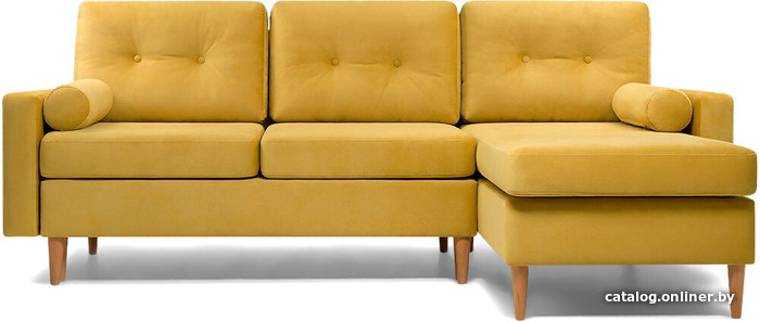 

Угловой диван Divan Динс Velvet Yellow 15540 (велюр, желтый)