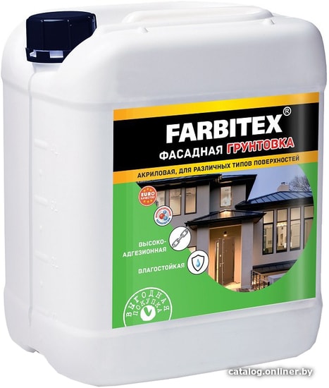 

Акриловая грунтовка Farbitex Фасадная грунтовка 5 кг