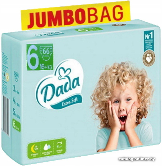 

Подгузники Dada Extra Soft Large 6 Jumbo bag (66 шт)