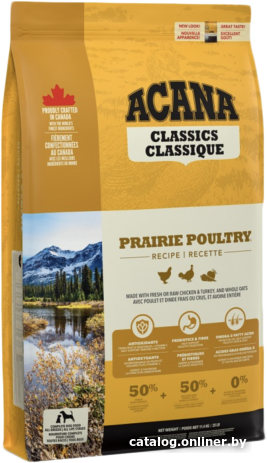 

Сухой корм для собак Acana Classics Prairie Poultry 17 кг